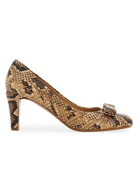 FERRAGAMO Women's Carla 70MM Snake-Embossed Leather Pumps