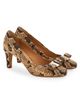 FERRAGAMO Women's Carla 70MM Snake-Embossed Leather Pumps - 3