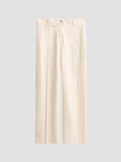 FERRAGAMO Women's Cotton-Silk Canvas Trousers