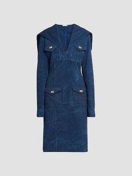 FERRAGAMO Women's Cotton Gabardine Midi Dress
