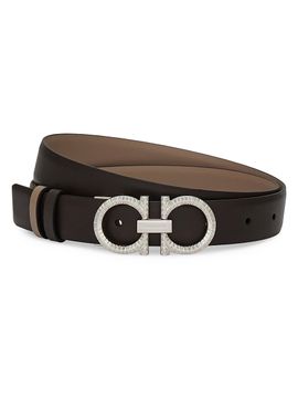 FERRAGAMO Women's Donna Knurled Gancini Reversible Leather Belt