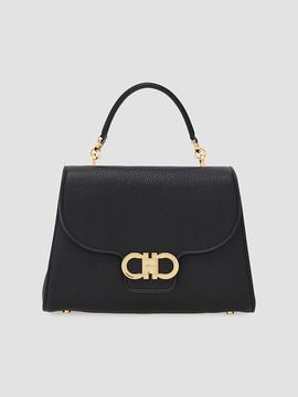 FERRAGAMO Women's Double Gancini Leather Top Handle Bag