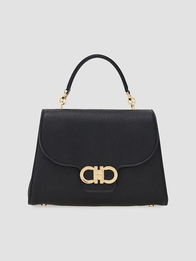 FERRAGAMO Women's Double Gancini Leather Top Handle Bag