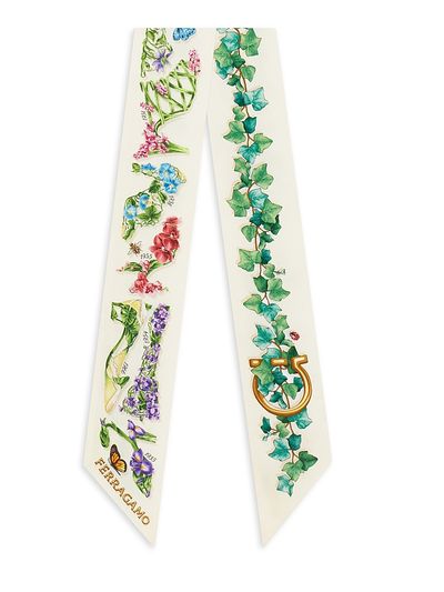 FERRAGAMO Women's Eden Floral Shoe Silk Scarf