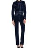 FERRAGAMO Women's Flocked High-Rise Straight-Leg Jeans - 2