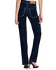FERRAGAMO Women's Flocked High-Rise Straight-Leg Jeans - 5