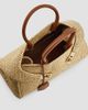 FERRAGAMO Women's Hug Medium Gancini Raffia Top Handle Bag - 6