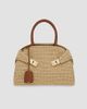 FERRAGAMO Women's Hug Medium Gancini Raffia Top Handle Bag - 9