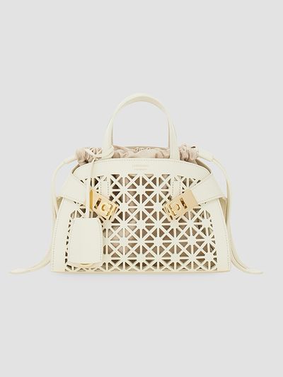 FERRAGAMO Women's Hug Mini Laser-Cut Leather Top Handle Bag