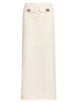 FERRAGAMO Women's Linen Maxi Skirt