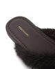 FERRAGAMO Women's Loly Faux Fur-Trim Leather Sandals - 5