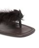 FERRAGAMO Women's Loly Faux Fur-Trim Leather Sandals - 6