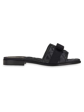 FERRAGAMO Women's Lovec Quilted Leather Logo Mules