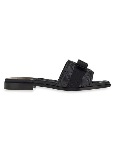 FERRAGAMO Women's Lovec Quilted Leather Logo Mules