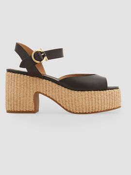 FERRAGAMO Women's Nerea 90MM Leather Espadrille Sandals