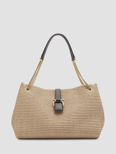 FERRAGAMO Women's New Line Raffia Tote Bag