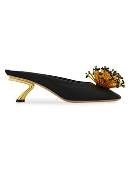 FERRAGAMO Women's Safi 55MM Floral Appliqué Mules