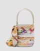 FERRAGAMO Women's Scarf-Wrapped Mini Leather Bucket Bag - 3