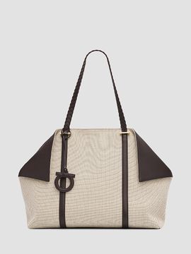 FERRAGAMO Women's Scarf Braided Leather-Trimmed Tote Bag
