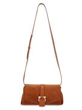 FERRAGAMO Women's Small Front Flap Suede Crossbody Bag