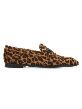 FERRAGAMO Women's Soldy Leopard-Print Calf Hair Leather Loafers