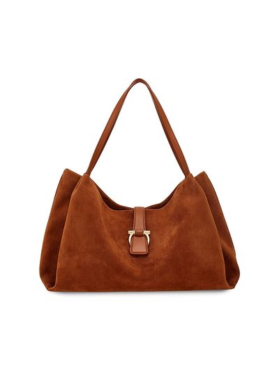 FERRAGAMO Women's Suede Gancini Tab Tote Bag