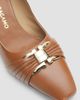 FERRAGAMO Women's Tillya Gancini Toe 70MM Leather Bock Heel Pumps - 3