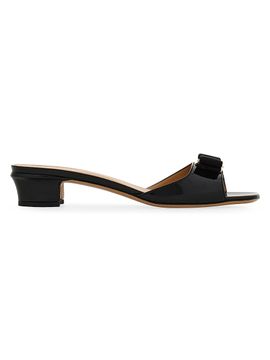 FERRAGAMO Women's Vanilla Patent Leather Mules