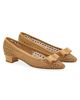 FERRAGAMO Women's Vara 2.0 30MM Embroidered Mesh & Leather Pumps - 3