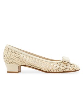 FERRAGAMO Women's Vara 2.0 30MM Mesh Block-Heel Pumps
