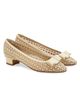 FERRAGAMO Women's Vara 2.0 30MM Mesh Block-Heel Pumps - 3