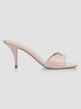 FERRAGAMO Women's Witty 70MM Patent Leather Mule Sandals with Gancini Ornament