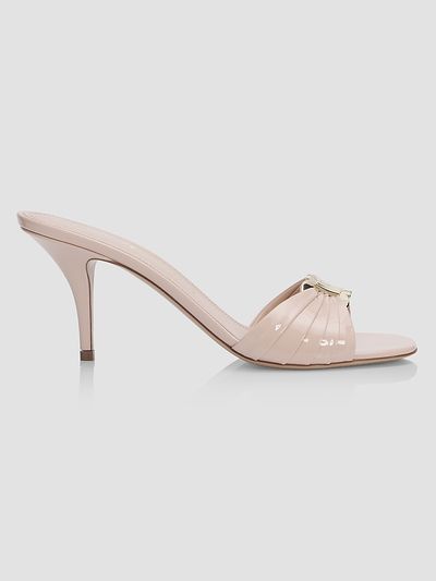 FERRAGAMO Women's Witty 70MM Patent Leather Mule Sandals with Gancini Ornament