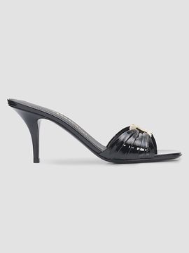 FERRAGAMO Women's Witty Gancini Toe 70MM Leather Kitten Heel Mules
