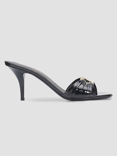 FERRAGAMO Women's Witty Gancini Toe 70MM Leather Kitten Heel Mules
