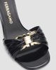 FERRAGAMO Women's Witty Gancini Toe 70MM Leather Kitten Heel Mules - 3