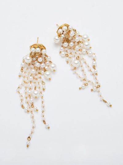 FEVERISH Crystal Glow Pearly Long Earrings
