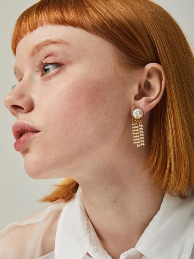 FEVERISH Golden Blaze Silky Short Earrings