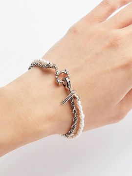 FEVERISH Rose Hook Pearl Bracelet [Silver]