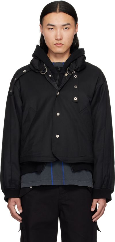 FFFPOSTALSERVICE - Black Reia Hooded Parachute Jacket