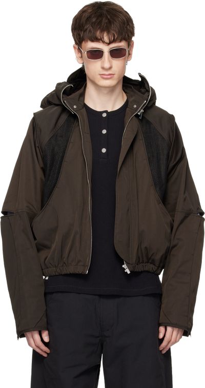 FFFPOSTALSERVICE FFFPOSTALSERVICE Brown Parachute Hooded Gen 2 Jacket