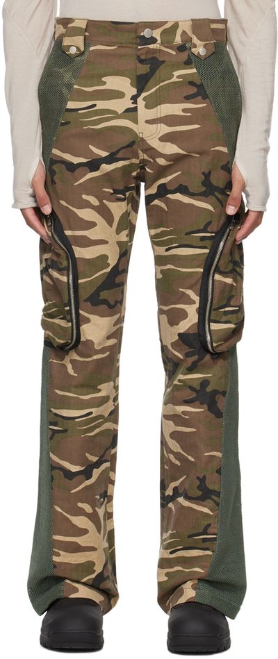 FFFPOSTALSERVICE FFFPOSTALSERVICE SSENSE Exclusive Green Camouflage Cargo Pants