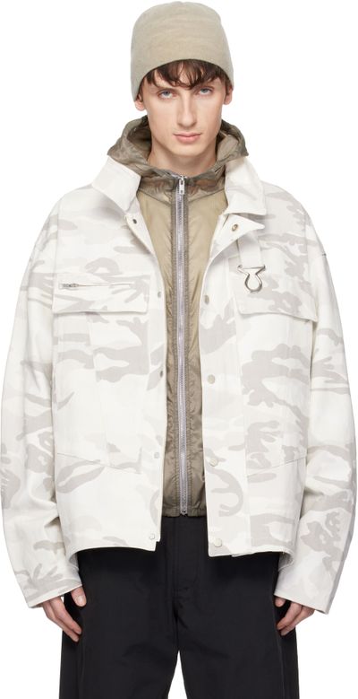 FFFPOSTALSERVICE FFFPOSTALSERVICE SSENSE Exclusive Off-White FF Bunker Jacket