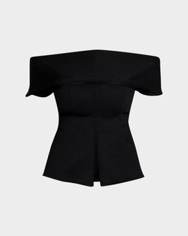 FForme Faye Off-The-Shoulder Sculpted Knit Top