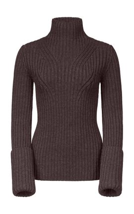 FFORME FFORME Astrid RibbedKnit Wool Sweater Brown XL