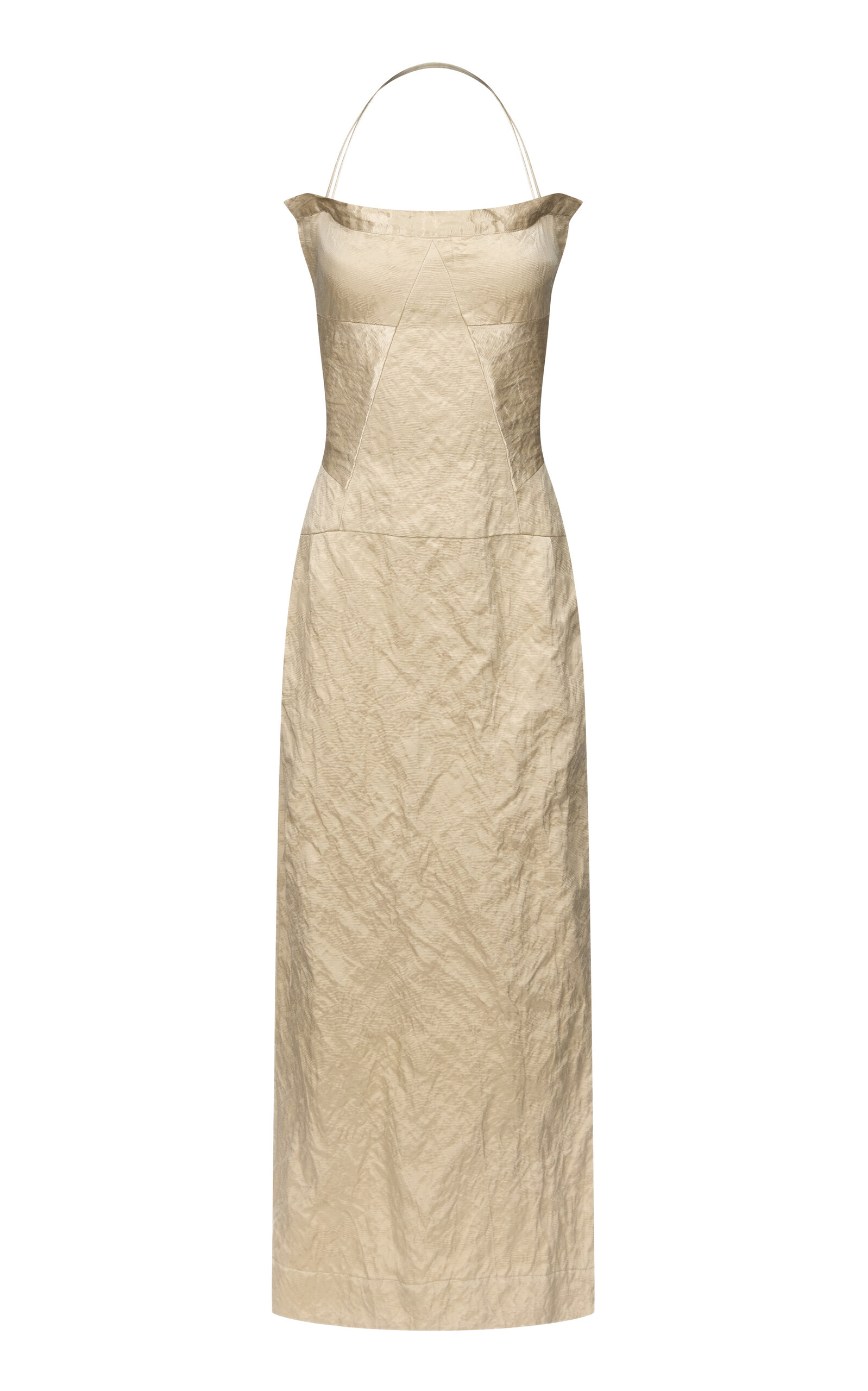 cotton column dress Celandine Cotton Button-Side Column Dress