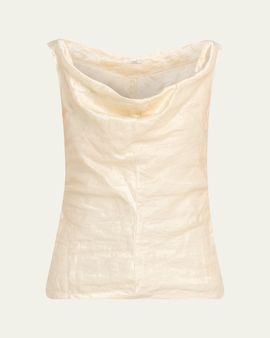 FForme Lowe Cowl-Neck Crinkled Top