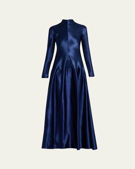 FForme Mila Satin Drop-Waist Dress