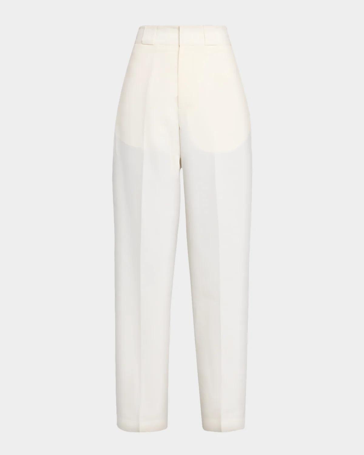 FForme Nahla Cotton-Silk Faille Straight-Leg Utility Trousers