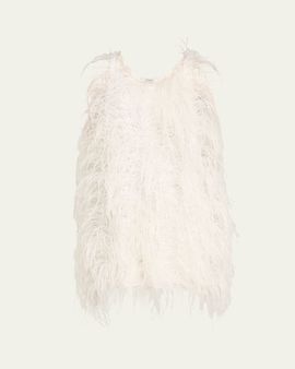 FForme Salomi Feathered Mini Dress